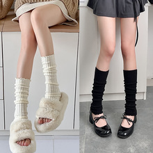 纯色针织袜套jk日系白色袜子女小腿套韩版堆堆袜lolita原宿风长筒