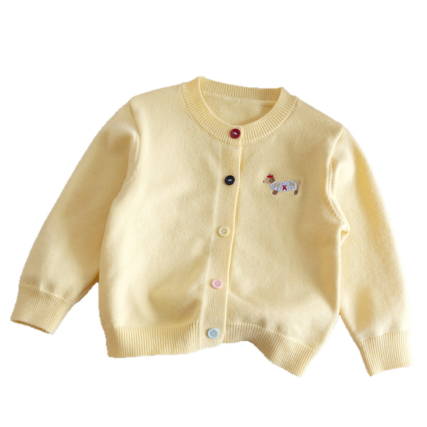 Spring cute cartoon cardigan with a round collar, sweater, jacket, with embroidery, Korean style 5
