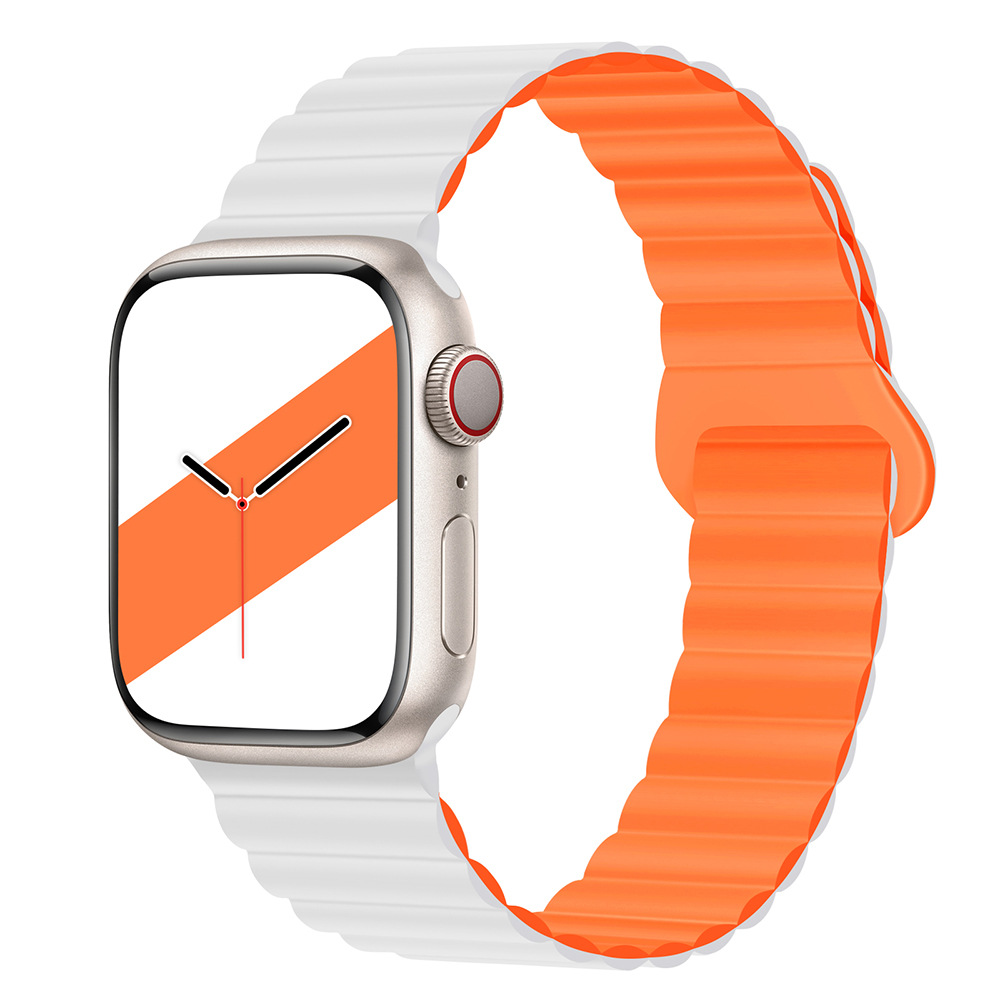 適用iwatchs9ultra1-8世代リンゴ時計バンド磁気吸引時計バンド運動シリコンリンゴ時計バンド
