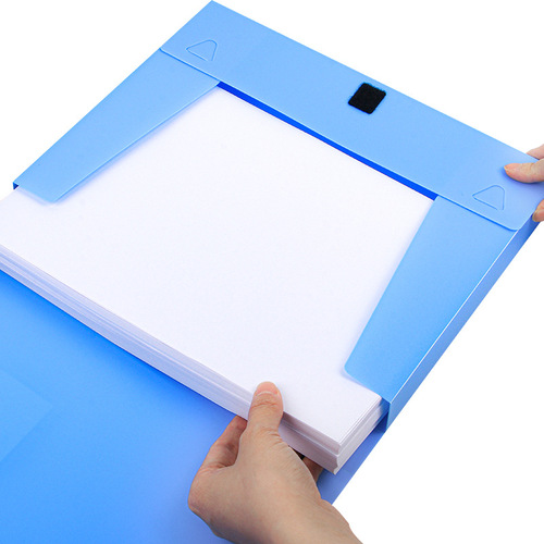 Factory direct sales A4 file box PP plastic file box office supplies information bill storage folder wholesale