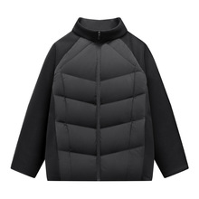 冬季轻薄拼接羽绒服品牌同款立领运动商务休闲时尚外套鸭绒服男装