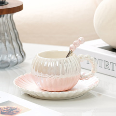 260ml軽贅沢クリエイティブセラミックコーヒーカップセットins珠光釉薬セラミック昼寝カップセットカップ