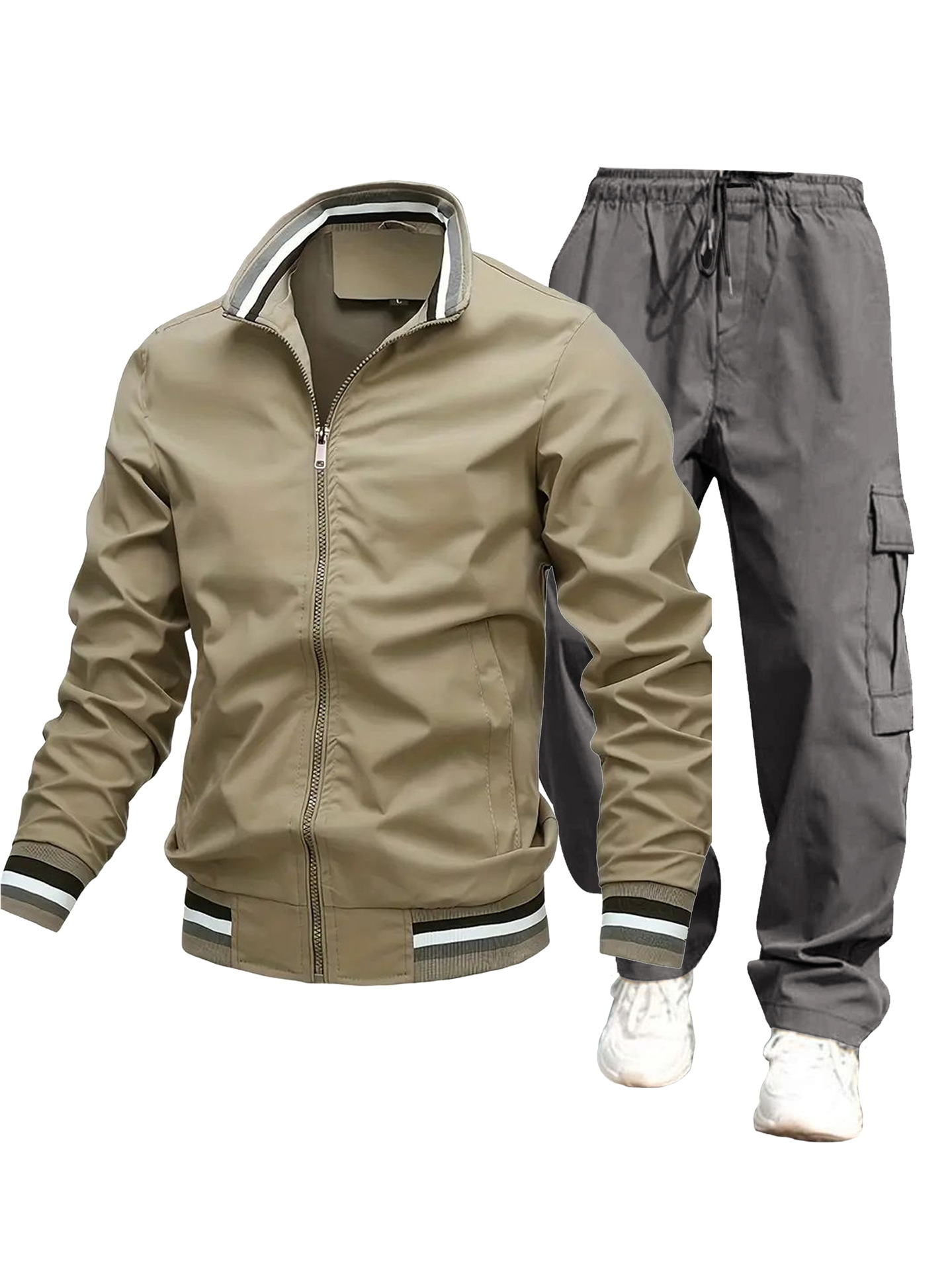 Herrenbekleidung 2024 neuer trendiger Herren-Herbst- und Winter-Freizeitmantel Modetrendmantel Herrenoberteile dünne Jacke Anzug_voghion.com