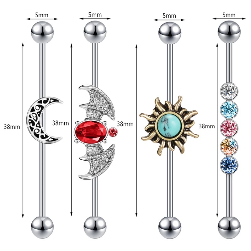 16G labret stud size and finish detail