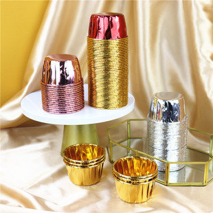 Large 5039 curling Cup roll cake paper cup golden silver coated baking paper cup high temperature resistant muffin cup