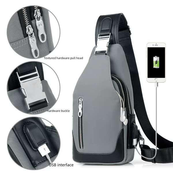 Factory Direct men's chest bag men's wear-resistant waterproof Oxford cloth chest bag wear-resistant backpack outdoor bag crossbody