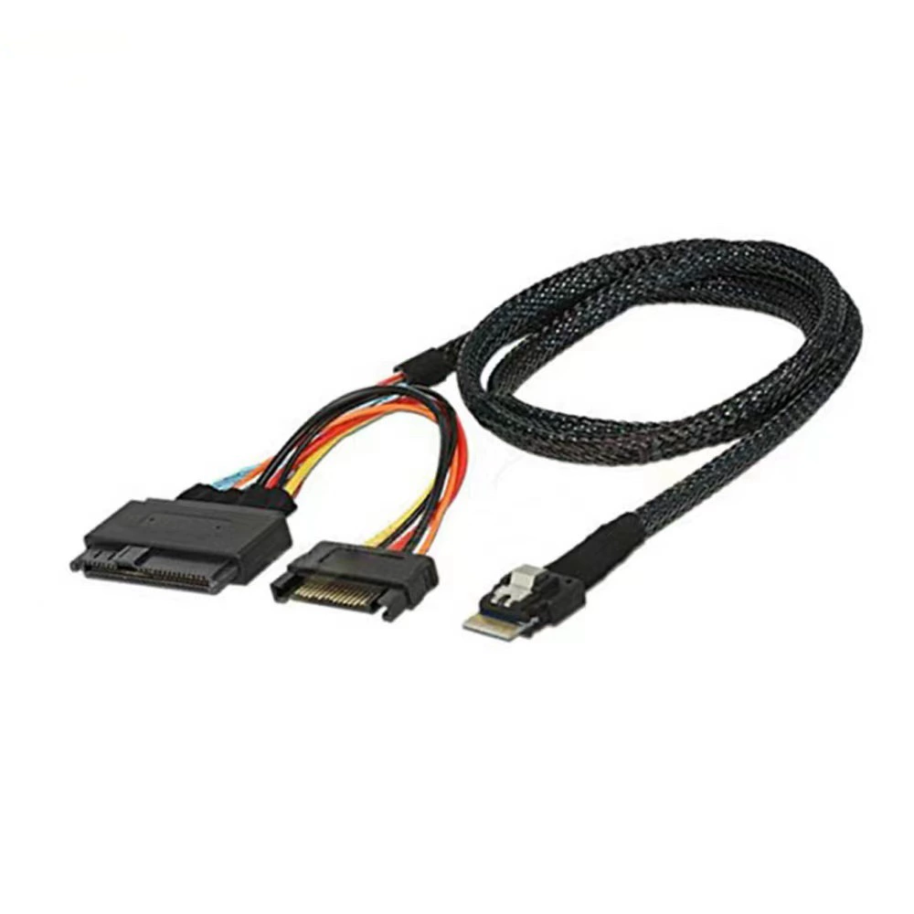 Мини Slim SAS SFF-8654 4i на SFF-8639 с 15P питание — кабель подключения сервера/дисков