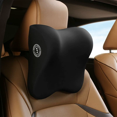 Headrest: Pillow, Seat Lumbar Support, Car - black-headrest
