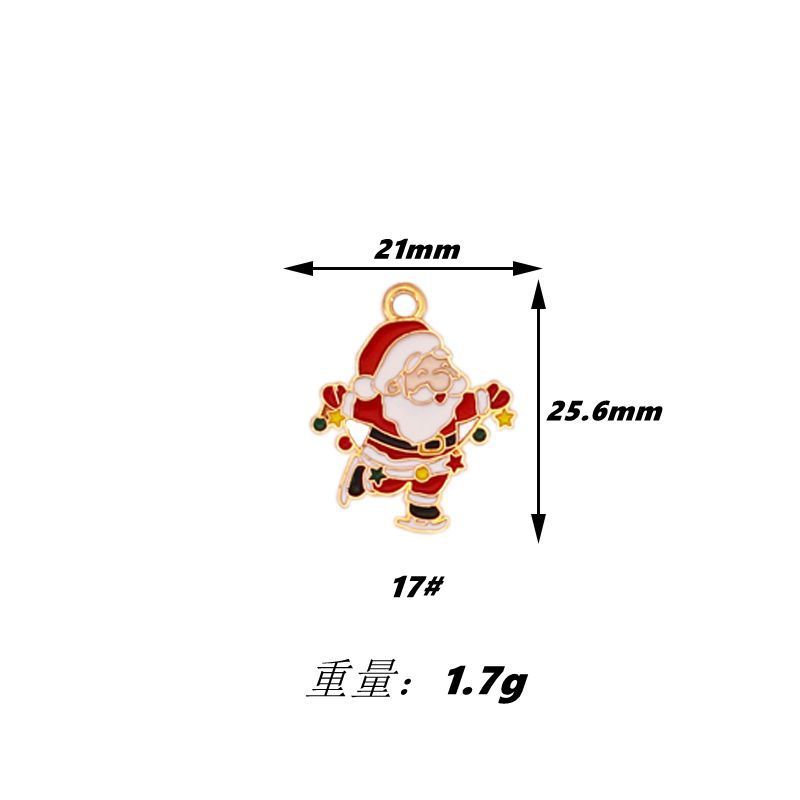 クリスマス漫画 DIY 合金ドリップオイルゴールデンホワイト K サンタクローススノーフレークヘラジカクリスマス猫アクセサリー|undefined