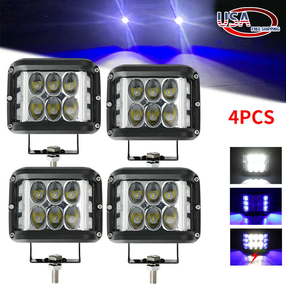 Transfronterizos para tres lados iluminados LED lámpara de trabajo Wrangler lateral estallado parpadeo vehículo todoterreno foco lámpara de niebla 60W image 3