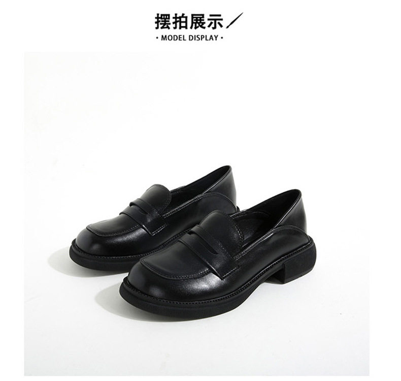 Giày lười nữ đế dày gót vuông 3–5 cm , mũi tròn — Màu đen chi tiết 19