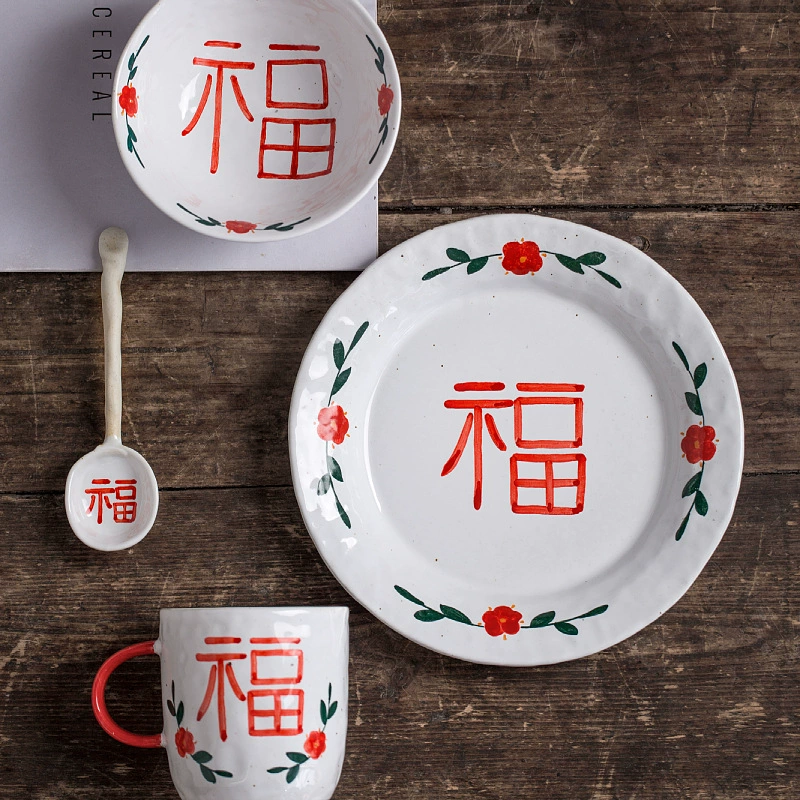 Ceramic gift box, tableware, set, hand painting, Birthday gift
