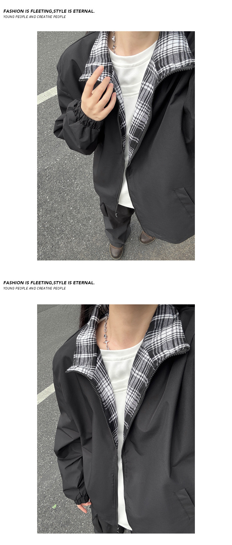 Giacca patchwork scozzese fitcheck per uomo primavera e autunno, design retrò, senza cappuccio, stile americano, colletto rovesciato_voghion.com