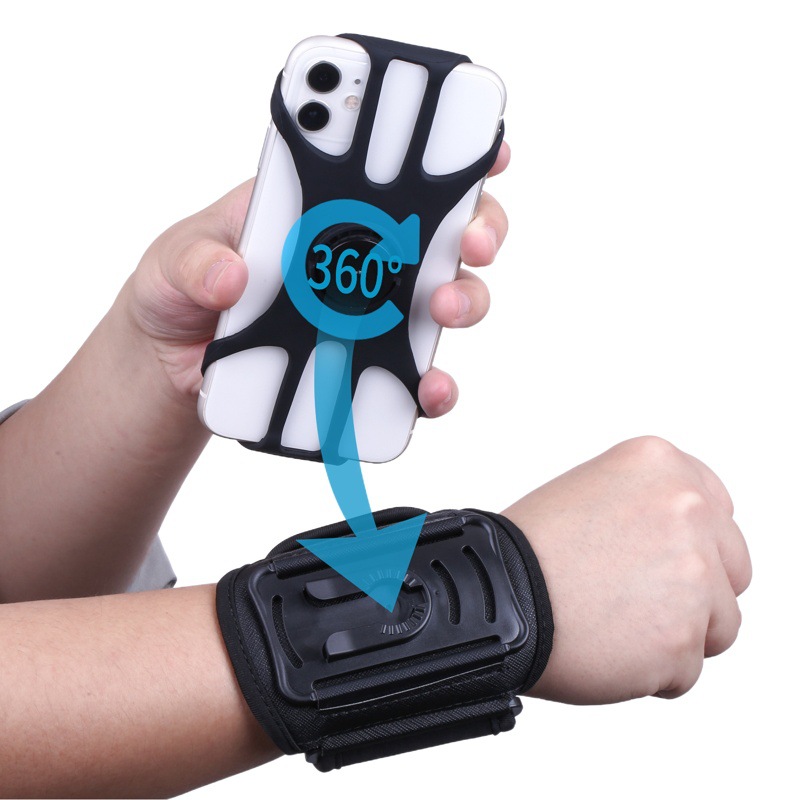 Actualizado bolsillo con cremallera desmontable Brazo giratorio correa de muñeca deportes corriendo ciclismo caja del teléfono móvil BOLSA DE TELÉFONO MÓVIL bolsa de muñeca