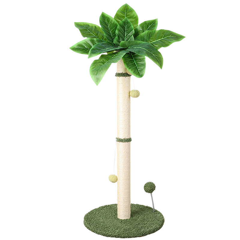 Árbol rascador para gatos con forma de cocotero, poste rascador de sisal, poste vertical para trepar, duradero, antideslizante, juguete grande para gatos, transfronterizo