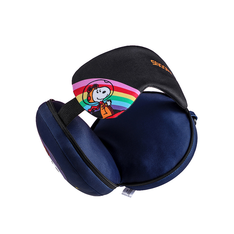 Official Snoopy Neck Pillow Neck U-shaped Pillow Travel Pillow Soft Aircraft Pillow Blackout Eye Mask