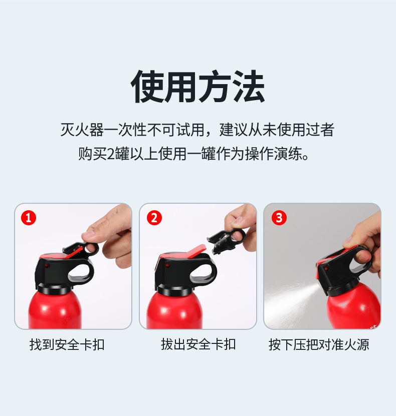 Vehicle-Mounted Water-Based Fire Extinguisher for Household Private Cars, Small Portable Car Annual Inspection Fire-Fighting Equipment, High Temperature Resistance