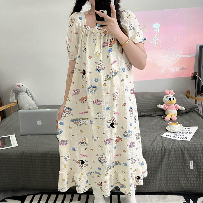 2024 pijama de mujer de verano pijama de mangas cortas delgada dulce estudiante lindo verano se puede usar ropa de casa