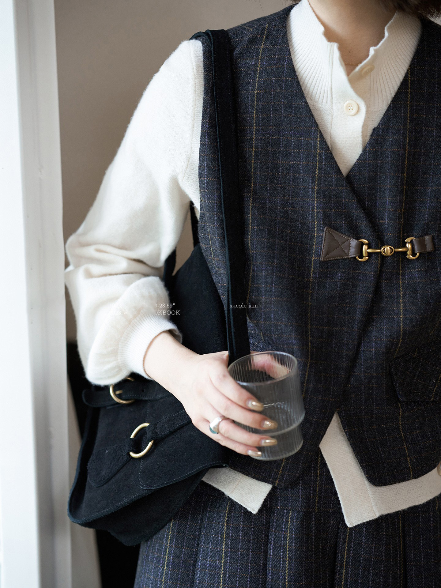 "White Sketch Workshop" "Hogwarts" retro plaid wool suit/pleated…