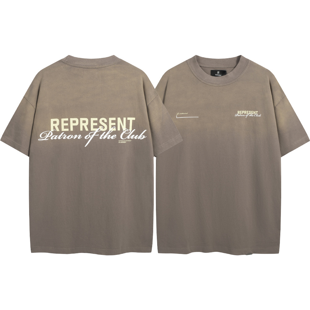 Representa letras de colores, lema, estampado, spray, caballo, viejo, retro, hombres y mujeres, camiseta casual suelta de manga corta