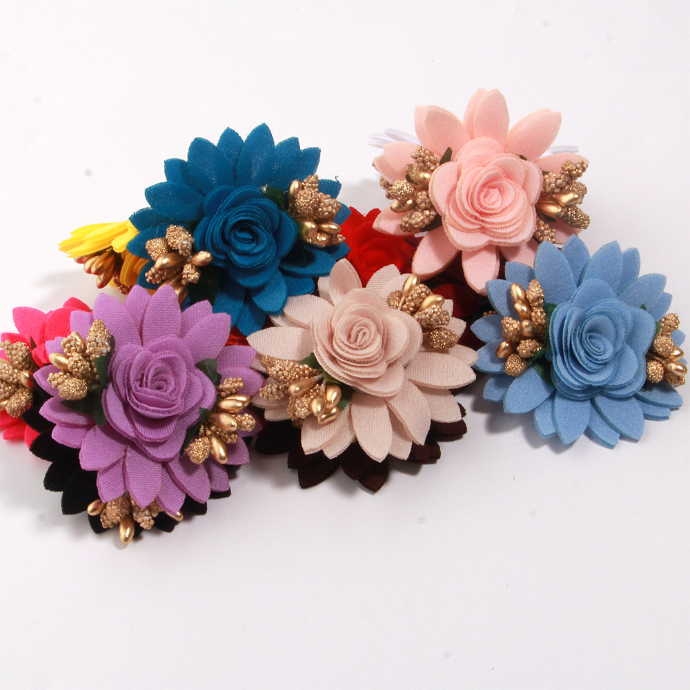 Fresh and cute artificial flowers, multi-layered three-dimensional DIY vintage Chinese-style bridal hair accessory, hairpin, princess dress costume accessory