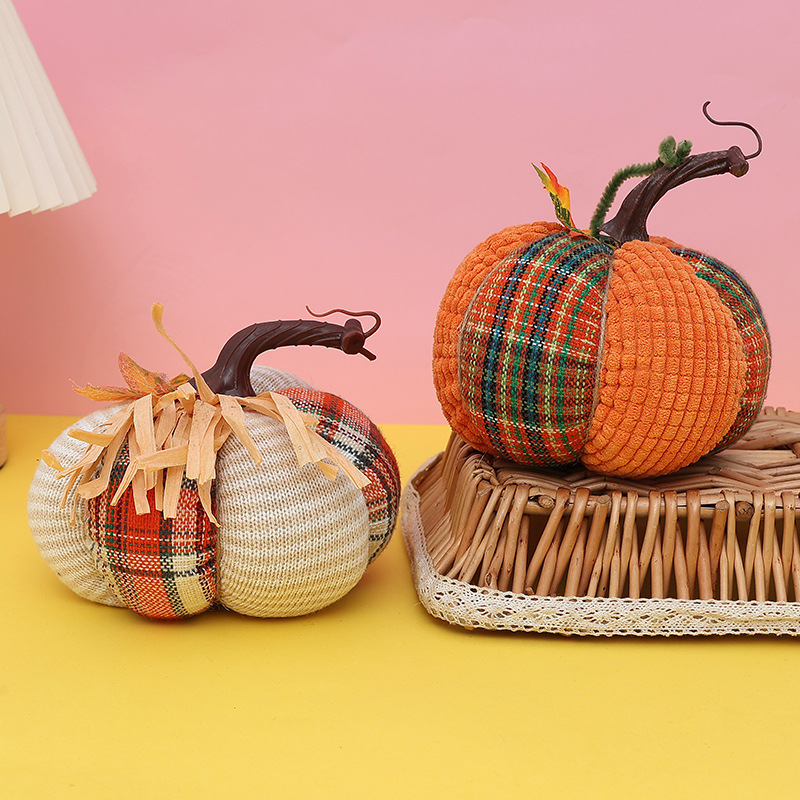 Cross-Border Harvest Festival Pumpkin Creative Colorful Window Decoration Simulated Knitted Pumpkin Ornaments Party Atmosphere Arrangement