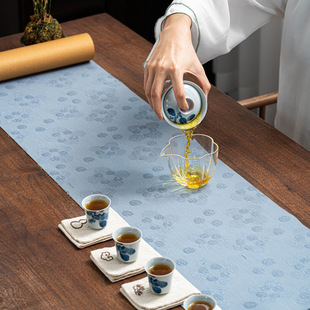Factory wholesale jacquard dry tea mat cotton and linen waterproof table mat thickened tea cup mat dry tea table tea ceremony accessories