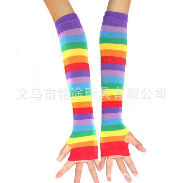 1980 accesorios color Tutu artículo punto Arco Iris oversleeve calcetines cadena neón partido traje de color