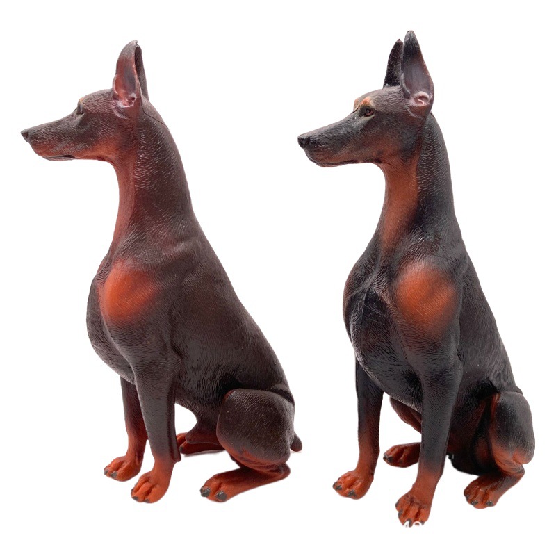 Modelo de perro de simulación animal sólido transfronterizo Bulldog Doberman perro pastor mascota perro modelo de juguete adornos