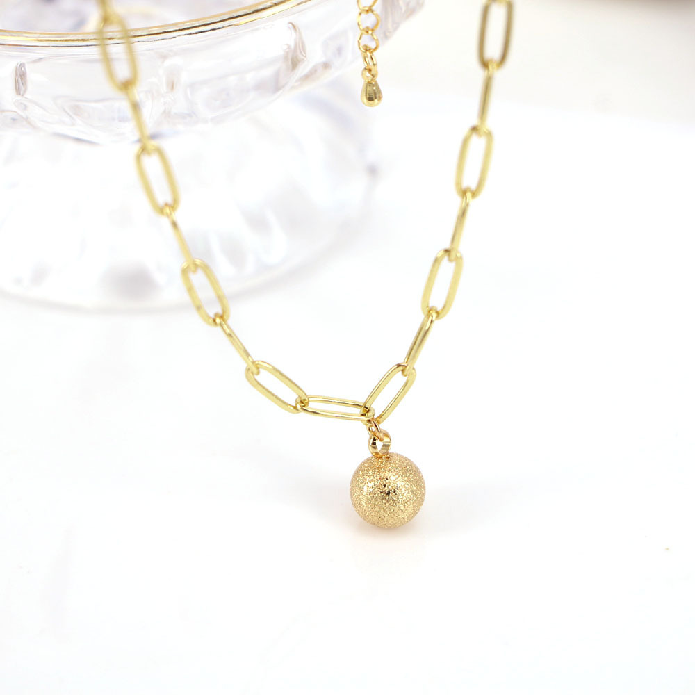 Fashion Ball Copper Pendant Necklace Gold Plated Copper Necklaces