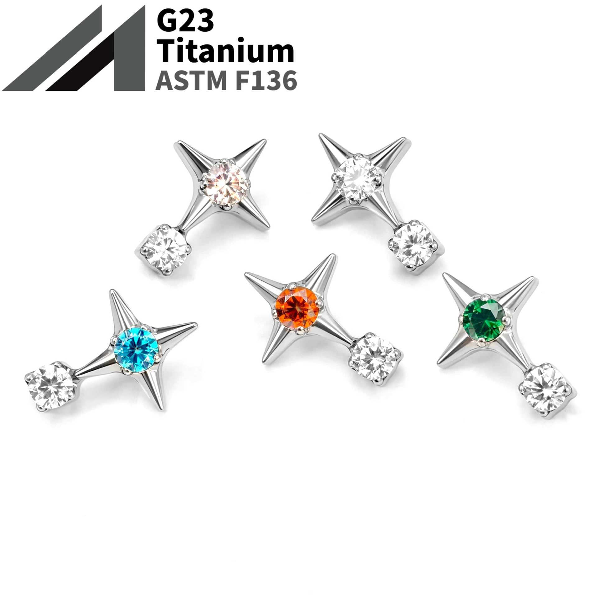 Pointed labret stud close-up product detail