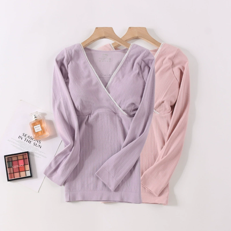 Послеродовая кормящая рубашка без бюстгальтера