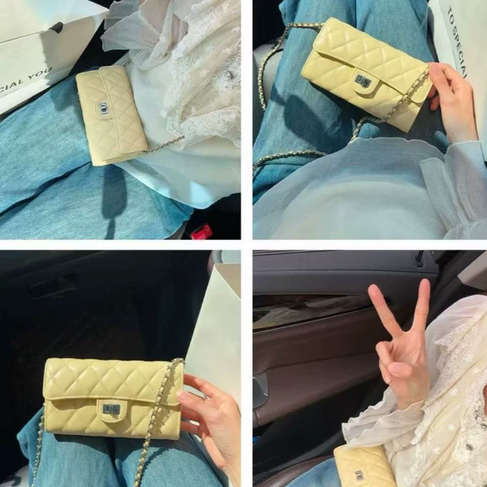 Сумка-кошелёк на плечо, стёганая «ромб» с цепочкой, 18×9×3 см, в стиле Chanel