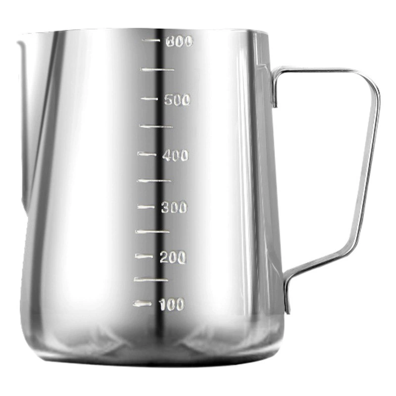 Чашка для кофе латте-арт со шкалой, чашка для вспенивания молока из нержавеющей стали 304, необычная кофейная посуда, кувшин для латте-арта, 600 мл
