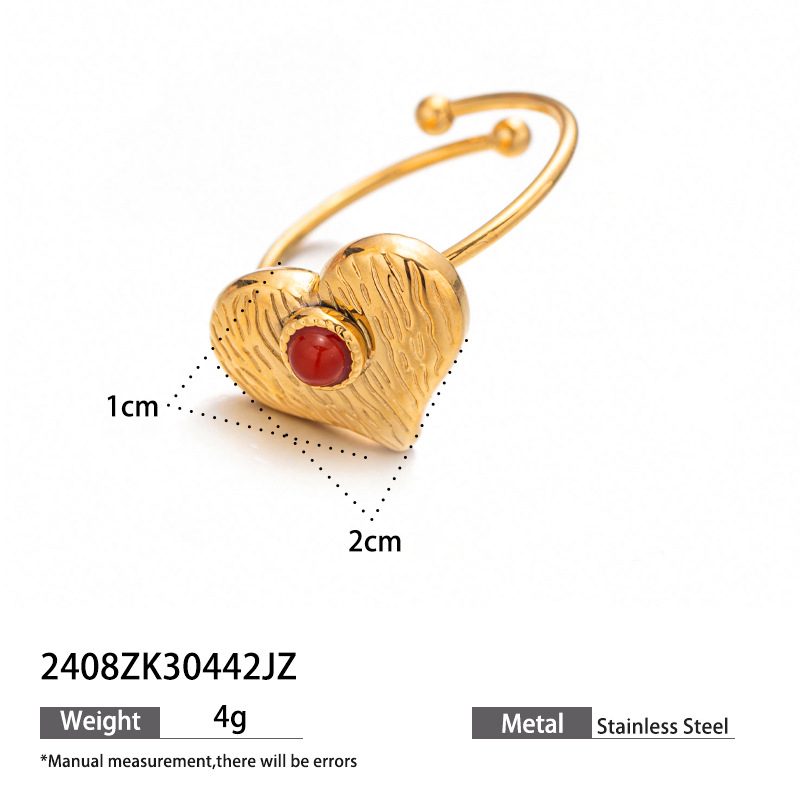 Collar de acero inoxidable TINA Europa y América de lujo ligero nicho amor joyas de ágata rojo conjunto collar de titanio no se desvanece