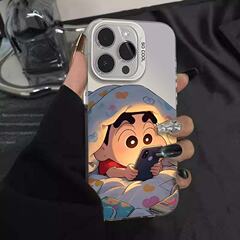 布団のしんちゃんの携帯ケースはアップル16アニメiPhone15PROMAXかわいい14新型13国境を越えた12