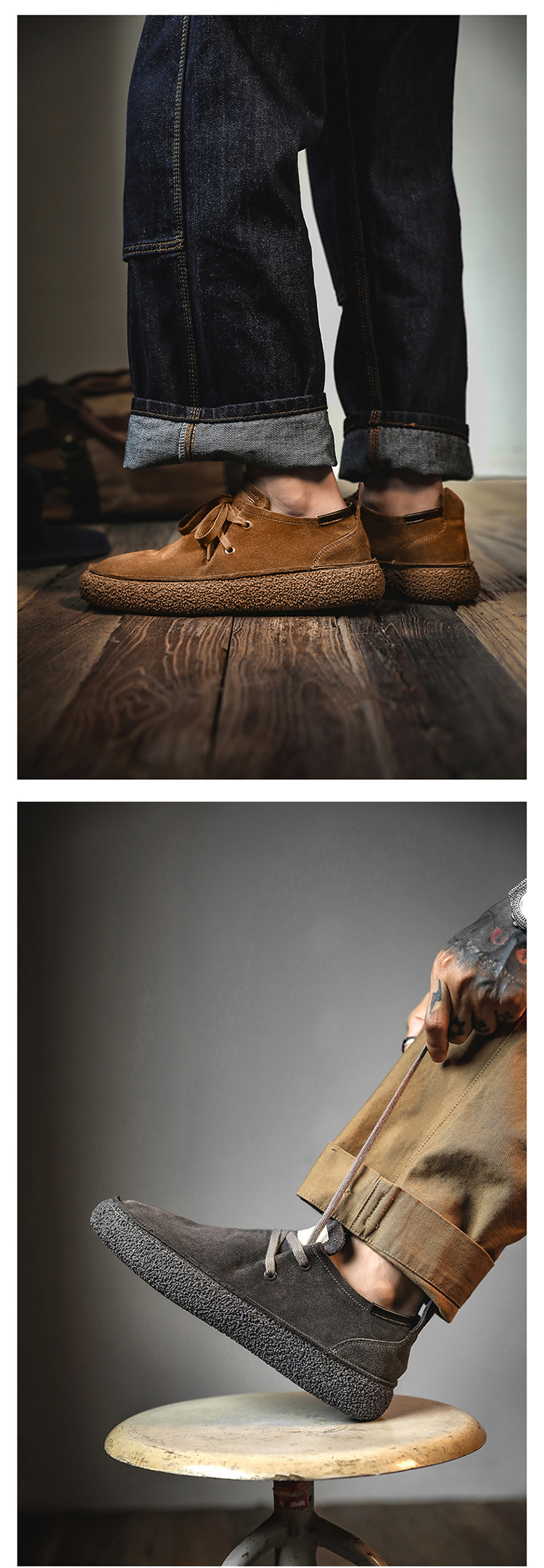 2024 männer Neue Echtes Leder Casual Schnüren Nicht-slip Weiche Sohle Atmungsaktive Board Reverse Fleece Wildleder Trendy Schuhe_voghion.com