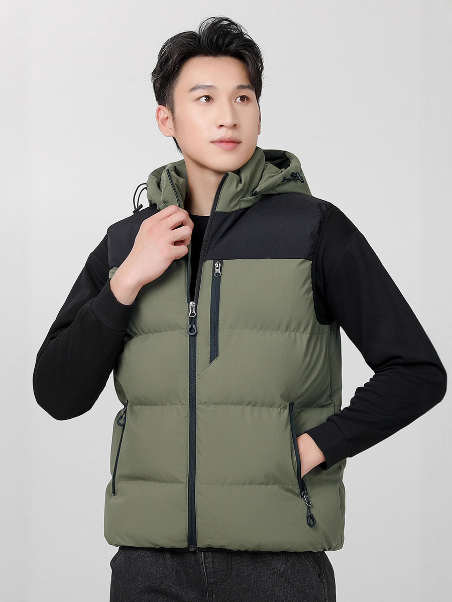 Chaleco de hombre nuevo multi-bolsillo impermeable al aire libre chaleco con sombrero extraíble chaleco de pan chaleco de hombre