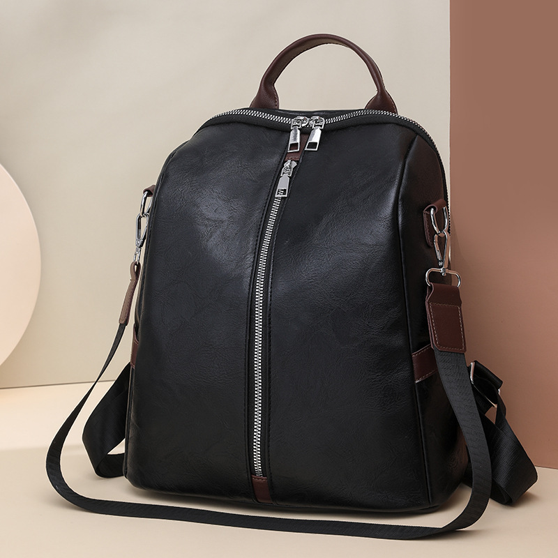 Bolso mujer 2024 nueva mochila multifuncional de cuero suave para mujer simple retro de gran capacidad para mujer mochila al por mayor
