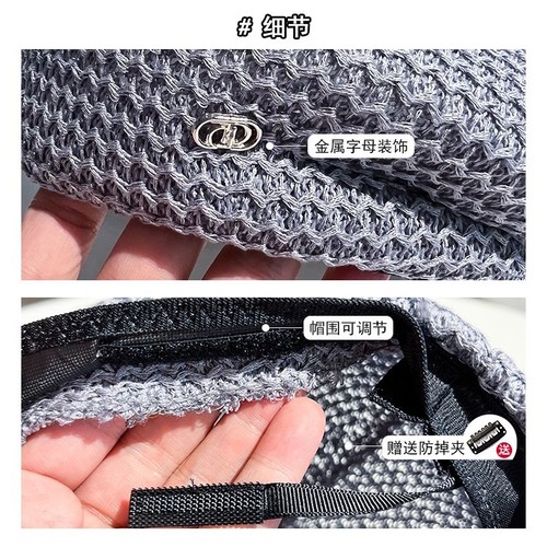 Japanese-style fixed-hole mesh beret for women, face-shaping, breathable thin model, artist hat, black hat