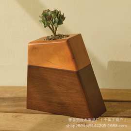 木质宠物骨灰盒多肉花盆摆件猫咪狗狗纪念骨灰盒植物盆栽宠物棺材