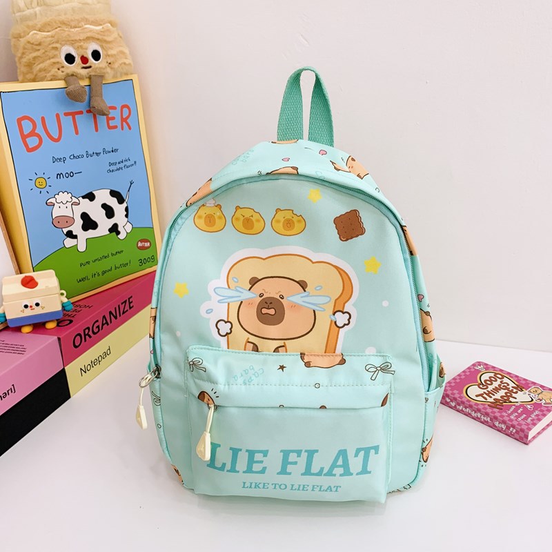 2025 nueva mochila para niños, estilo occidental, lindo Kapibala, mochila para niños y niñas, mochila de bebé impresa de moda