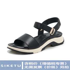 Y702-1新款2025新款凉鞋拼色休闲运动舒适厚底魔术贴大码女鞋