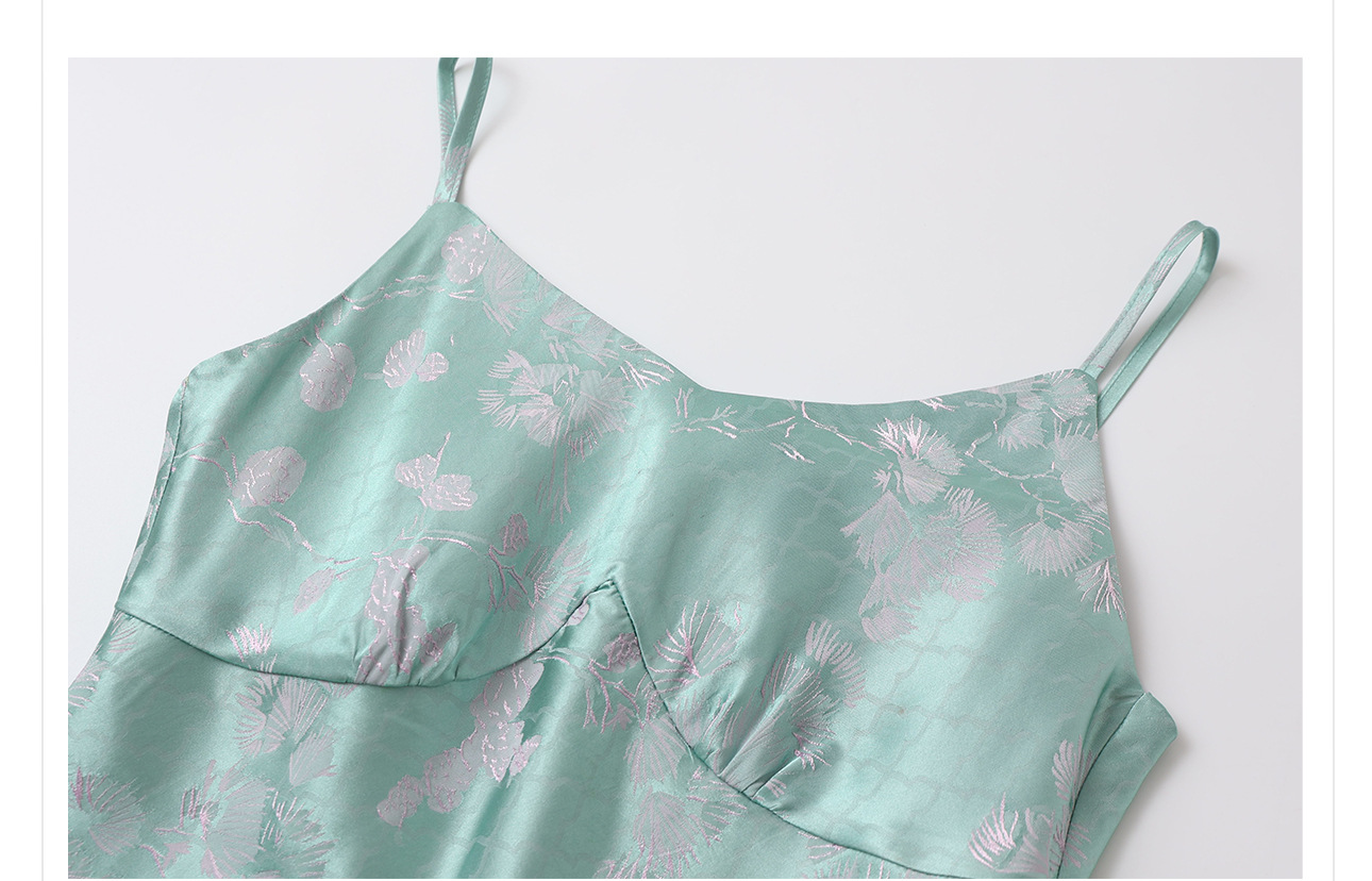 Đầm ôm body nữ chất liệu acetate hoa văn jacquard, dáng dây mảnh, phong cách tân cổ điển — màu vàng chi tiết 17