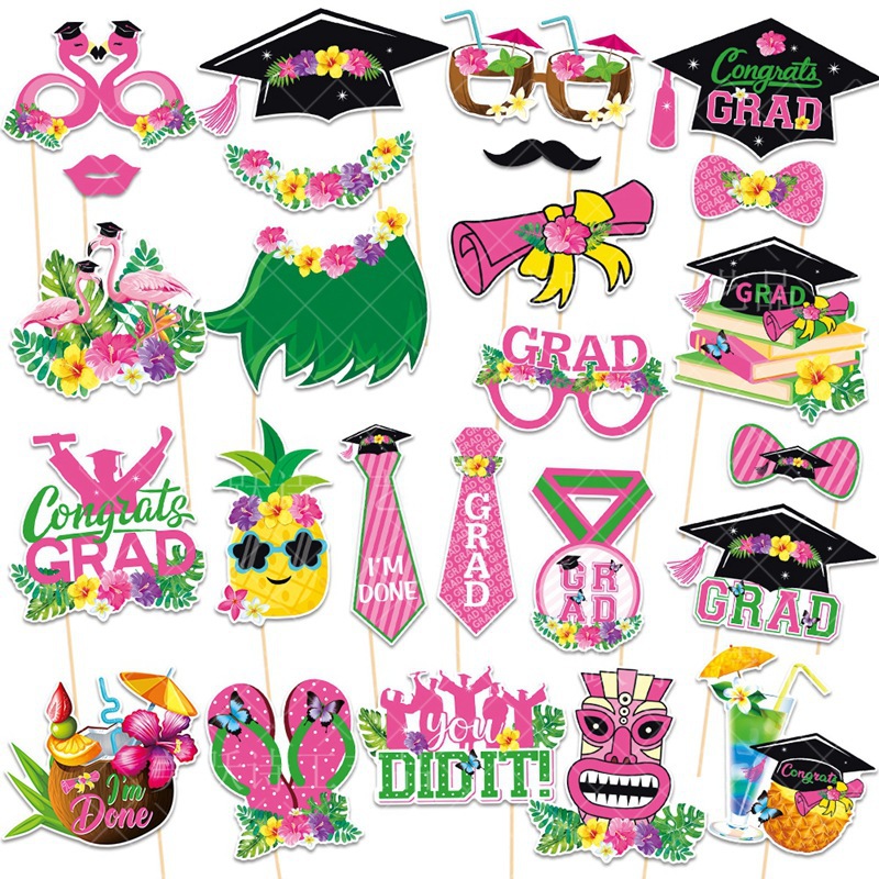 Transfronterizo Hawaii graduación fiesta decoración foto accesorios graduación temporada foto decoración suministros graduado ojo marco