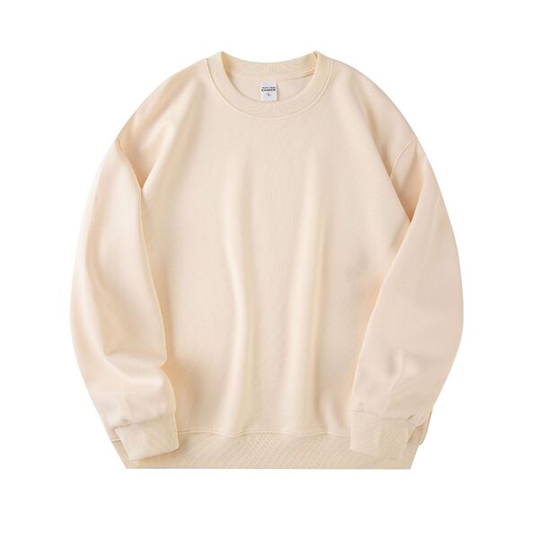 Cotton universal sweatshirt with a round collar for leisure