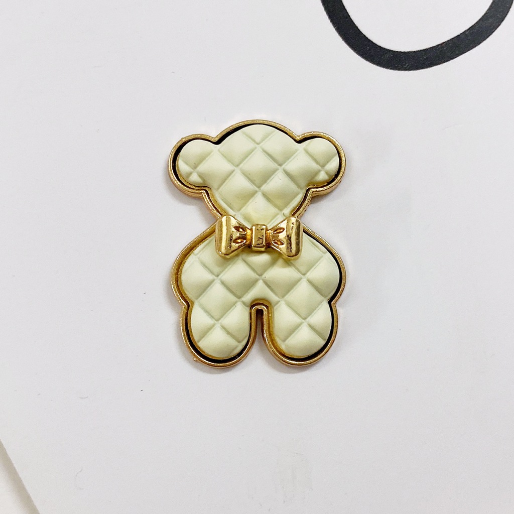 Nuevo creativo pintura en aerosol oso diy accesorios de joyería teléfono móvil shell material de belleza aleación oso accesorios para el cabello pajarita ins