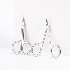 美道廠家供應不鏽鋼扎剪表皮剪鏡光銀修眉日用尖頭倒角處理美容剪