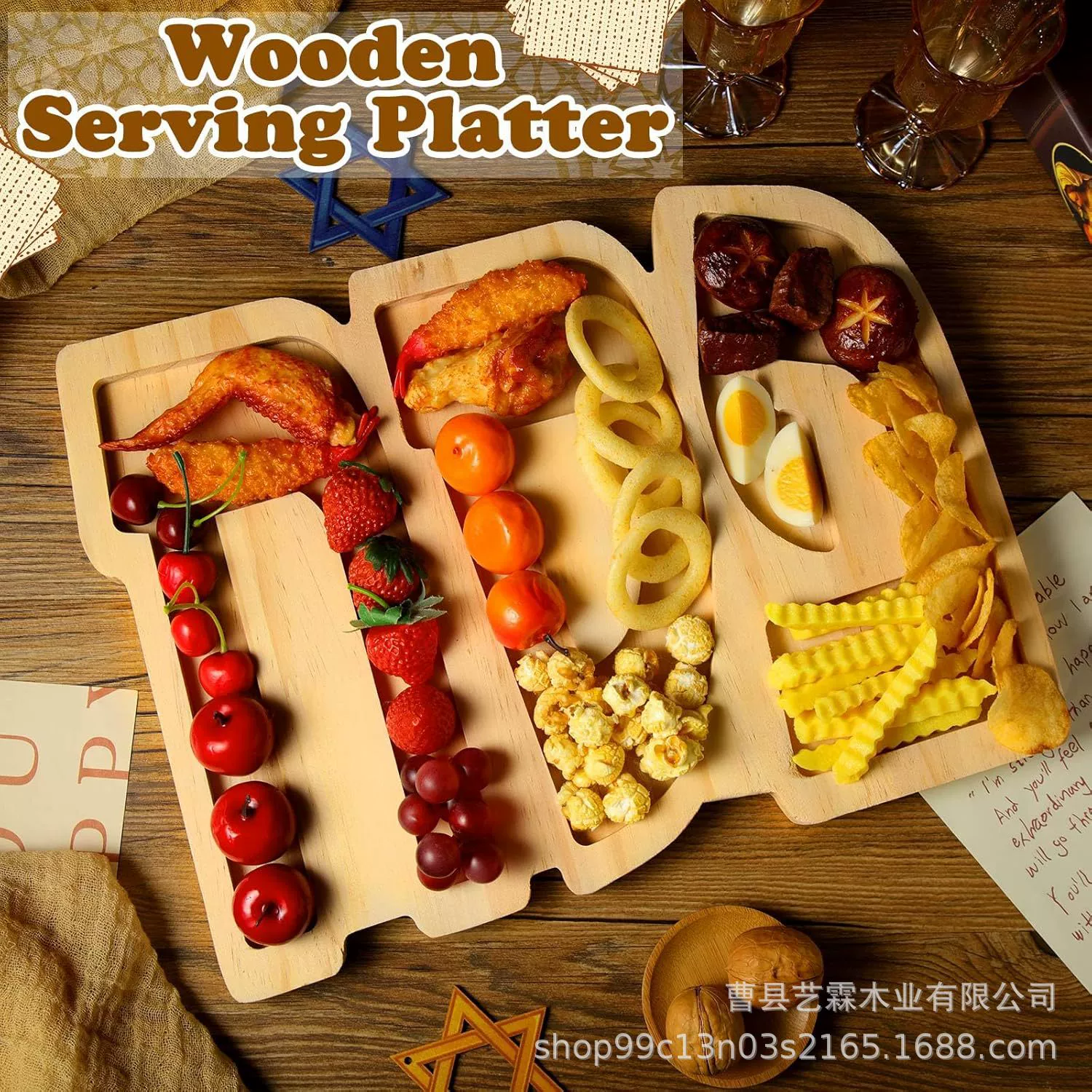 Деревянные пасхальные ореховые подносы конфеты закуски на тарелке еврейский ужин принадлежности милые декоративные подносы