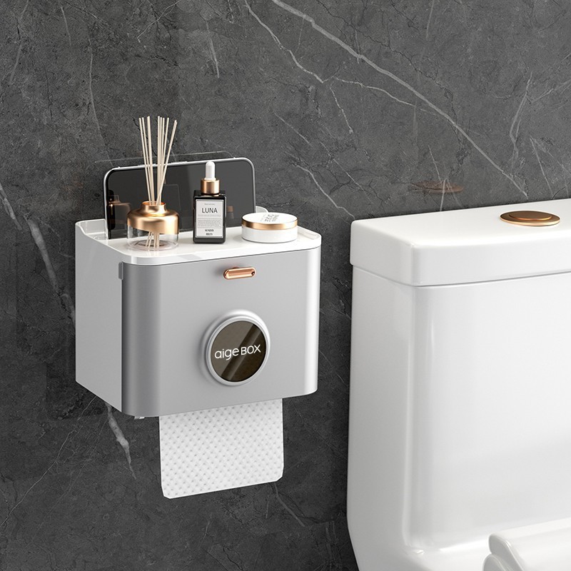 トイレのティッシュボックスのトイレの棚は防水です。|undefined